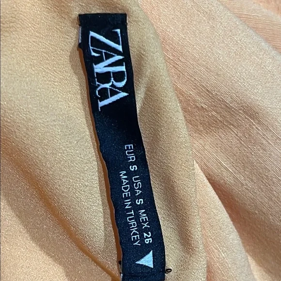 Zara Yellow Orange Sleeveless Tank Top with Cut Out Tie Front - Picture 7 of 7